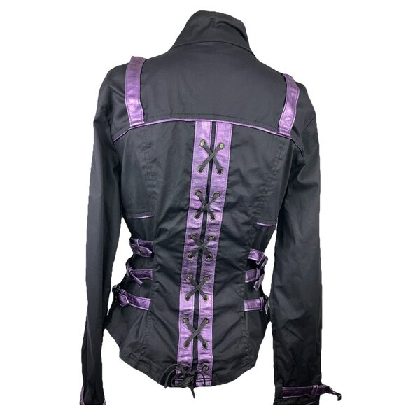 XL Vintage lip service vice strap Buckle top Snaps Straight Jacket Cyberpunk - Picture 2 of 4